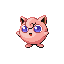Jigglypuff's sprite, with big eyes and a dopey smile.