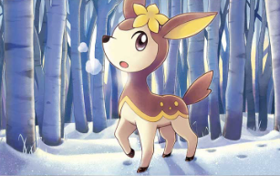 Deerling, in the winter quiet, greyed out.