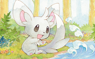 Minccino, playing in water, greyed out.